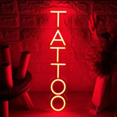 Imagem de Tatuagem Sinal De Neon Estúdio De Tatuagem Sinal De Néon Para Loja De Tatuagem Escritório Sinal De Luz Neon Tatuagem Decoração De Parede Luz Neon Regulável Salão De, Deep Blue+red