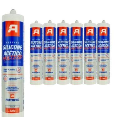 Imagem de Kit 6 Peças Silicone Transparente Acético Autofix, Único