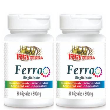 Imagem de 2 Unidades Ferro Bisglicinato 500mg C/60caps - Rei Terra