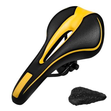 Imagem de Assento de bicicleta de gel para homens e mulheres – selim de bicicleta confortável com espuma viscoelástica macia e capa de poliuretano à prova d'água – Design ergonômico e respirável para bicicletas