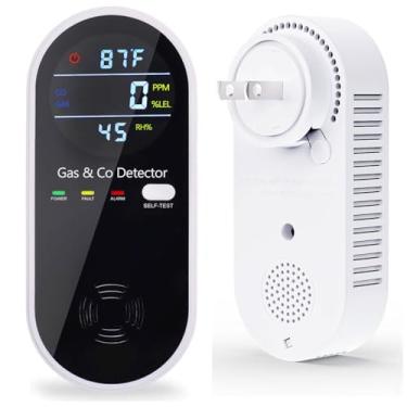 Imagem de KH Alert Plug in Carbon Monoxide and Natural Gas Detector, Combination Gas & Carbon Monoxide Detectors for Travel with Temperature Humidity Display, 4 in 1 CO and Gas Detector for Home/Tra
