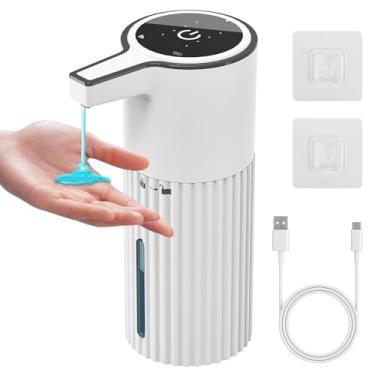 Imagem de HOMELYLIFE Dispensador automático de sabão Luquid, dispensador de sabonete sem toque de 400 ml com 4 níveis ajustáveis, 1800 mAh USB recarregável Smart Hand Free Dispenser para banheiro, cozinha