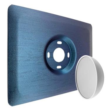 Imagem de Placa de parede retangular azul opala para termostato Google Nest versão 2020, peça de acabamento de textura