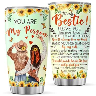 Imagem de CUBICER Copo de café Big Sister Presentes de Irmãs Copos de 590 ml Canecas de parede dupla Caneca de aço inoxidável exclusiva Copo de viagem para mulheres melhores amigas no aniversário dia de Natal