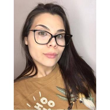 Imagem de Armação Óculos Grau Feminino Quadrada Love Preto - Palas Eyewear