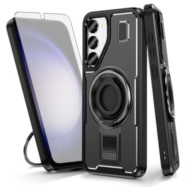 Imagem de Asuwish Capa de celular para Samsung Galaxy S23 Plus S23+ 5G com protetor de tela de vidro temperado e suporte de anel, acessórios de proteção à prova de choque para celular S23plus 23S + S 23 23+