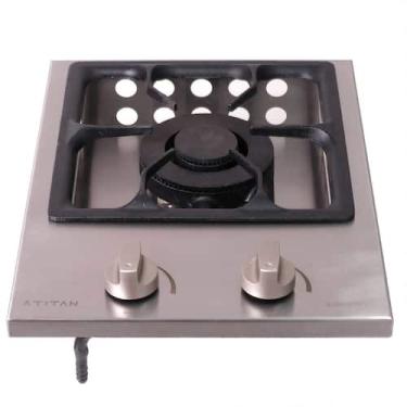 Imagem de Rangetop 1 Boca Inox a Gás Queimador Duplo Industrial Grelha Ferro Fun