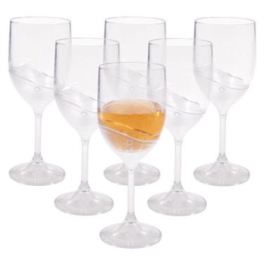 Imagem de Jogo 6 Taças De Vinho Champanhe Espumante 400ml Sem BPA Kit Em Acrílic