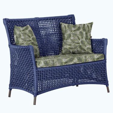 Imagem de 1 Sofá área Externa Igapó Alumínio Marrom Corda Náutica E5 Azul