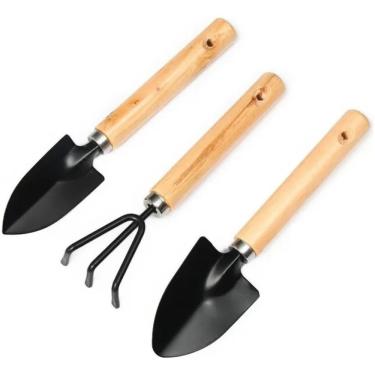 Imagem de Kit de Jardinagem Completo com 3 Peças, Conjunto de Ferramentas para Jardim com Pás e Ancinho para Plantar e Transplantar