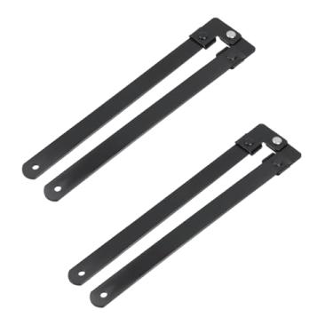 Imagem de T Tulead Dobradiça de escada dobrável de ferro de substituição preta dobradiça de escada de liberação rápida de 53 cm de espinha de peixe dobradiça de escada com 2 peças com parafusos