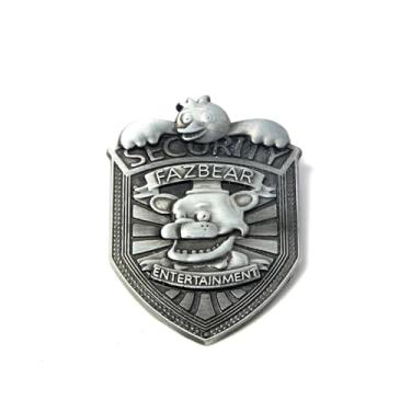 Imagem de Crachá de guarda de segurança broche de guarda noturno desenhos animados de metal broche de terror cosplay acessórios de fantasia para crianças, homens, mulheres e fãs, D