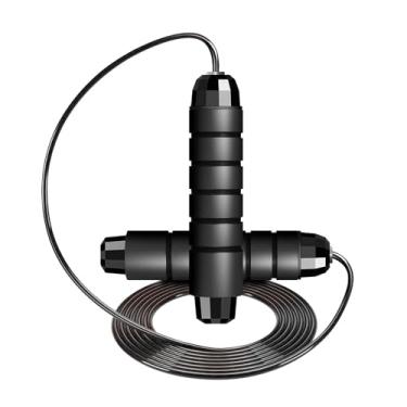 Imagem de Corda de salto ponderada para treino rápido, corda de salto de aço ajustável com alças de espuma para homens e mulheres fitness, exercícios em casa e emagrecimento