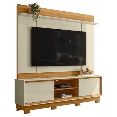 Imagem de Estante Home Theater Siena Cumaru/opala Para Tv Até 75” Com Pés - Madetec Cumaru/opala