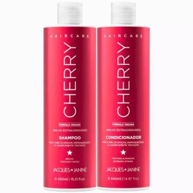 Imagem de Kit Jacques Janine Hair Care Cherry Cereja Shampoo Sem Sal 450ml + Con