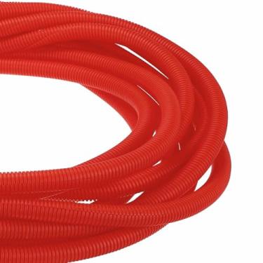 Imagem de DMiotech Tubo dividido de tear de fio de 15,2 m, protetores de cabo da Pet flexível para gerenciamento de cabos de conduíte para escritório, casa, jardim, vermelho