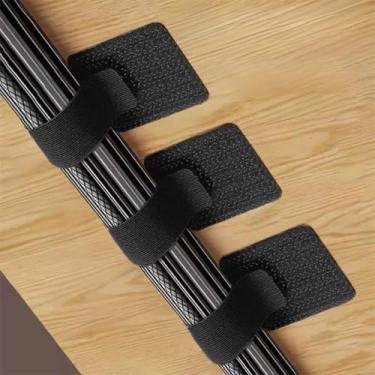 Imagem de Pacote com 20 abraçadeiras organizadoras de cabos de mola – Clipes de gerenciamento de cabos de mesa, prendedor de fio adesivo para carregadores de telefone, mesa de cabeceira, parede, carro e