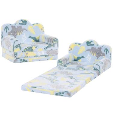 Imagem de Givjoy Sofá infantil confortável 3 em 1, poltrona macia para quarto, sofá infantil conversível para meninas e meninos, cadeira de leitura para crianças