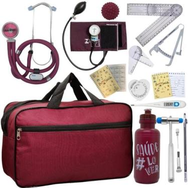 Imagem de Kit Bolsa Fisioterapia Acadêmico Martelo Buck Goniômetro Fita Imc - In
