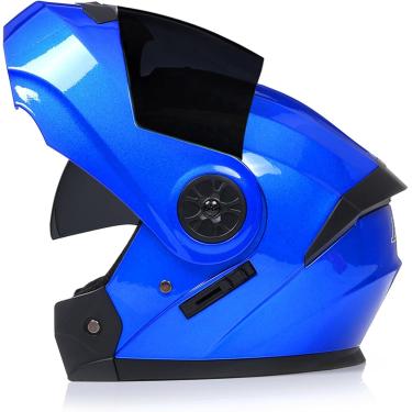 Imagem de Capacete De Motocicleta Flip-up Modular Capacetes De Moto Dot/Ece Aprovado Capacete Integral Crash Scooter Capacete Viseiras Duplas Flip Up Capacetes De Motocicleta Para Homens Mul, C, S/55-56CM