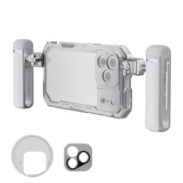 Imagem de NEEWER Kit de gaiola de telefone compatível apenas com iPhone 17 Pro, acessórios estabilizadores de vídeo com anel de filtro de 67 mm, placa traseira de lente de 17 mm, adaptador de montagem T, duas