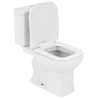 Imagem de Kit Vaso Sanitário Com Caixa Acoplada Quadra 3-6 Litros Branco - Deca Kit Bacia C-caixa Quadra Branco Kp.211.17 Deca