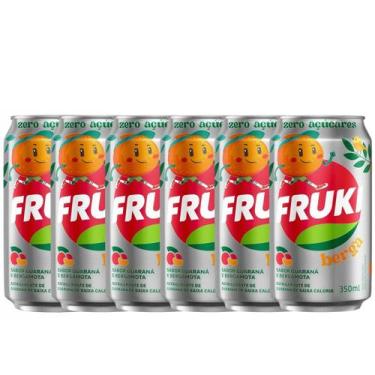 Imagem de Kit 6 Refrigerante Fruki Guaraná e Bergamota Zero Açucares Lata 350ml
