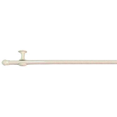Imagem de Kit Varão Simples Para Cortina 2,00m Vilela Metalizado 100% Ferro - Marfim