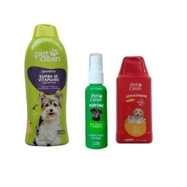 Imagem de Kit POP Pet Clean Shampoo + Perfume + Condicionador Pet Cães, Bomba de