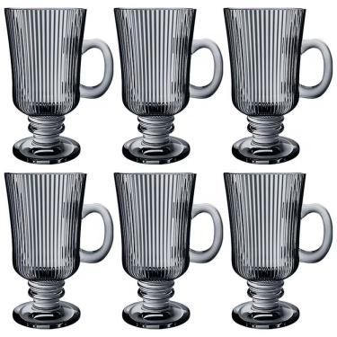 Imagem de Conjunto de Xícaras Cameratta Irish Coffee para Café em Vidro 230ML Design Clássico Cinza L'Hermitage