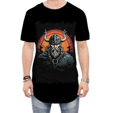 Imagem de Camiseta Longline Guerreiro Viking Nórdico Tribo 15 - Kasubeck Store®,