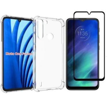Imagem de Película Protetora 3D de Vidro + Capa Anti Impacto Motorola One Fusion