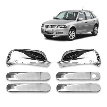 Imagem de Kit Aplique de Maçaneta+Par Aplique para Retrovisor Gol/Saveiro G3/G4 