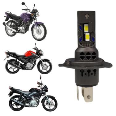 Imagem de Lâmpada de Led H4 Pk20 Farol Moto Yamaha Super Branca Efeito Xenon Fác
