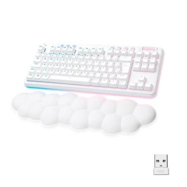Imagem de Teclado Mecânico Gamer Sem Fio Logitech G715 RGB LIGHTSYNC Com Switch GX Brown Tactile, Apoio para Mãos em Formato de Nuvem, Compatível Com PC e Mac, Layout ABNT