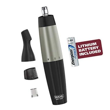 Imagem de Wahl Aparador de pelos do nariz Groomsman alimentado por bateria de lítio para homens com sobrancelha e aparador de pelos faciais – 2 cabeças intercambiáveis – Modelo 5560-2801