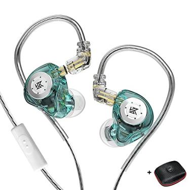 Imagem de Fone de Ouvido KZ EDX Pro com Microfone - Ciano + Case