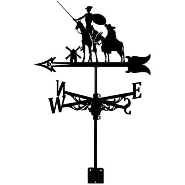 Imagem de Cata-vento Tradicional, Cata-vento Preto Vintage Indicador De Direção Do Vento Oco Para Decoração De Prado De Telhado De Jardim Ao Ar Livre Cata-vento,Estilo4,Collector88