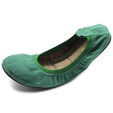 Imagem de Sapatilha feminina Ollio de camurça sintética confortável, Verde, 7