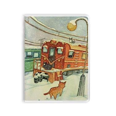 Imagem de Caderno de inverno com estampa de gato Miaoji com capa de goma e diário