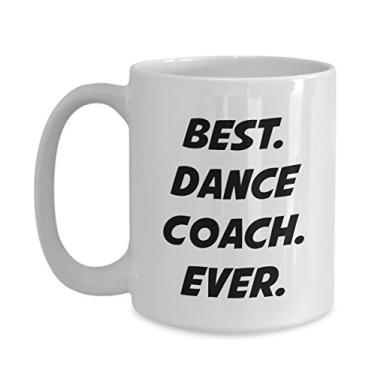 Imagem de Caneca de café de treinador de dança – Melhor treinador de dança de todos os tempos – Copo de chocolate quente divertido – ideia de de Natal