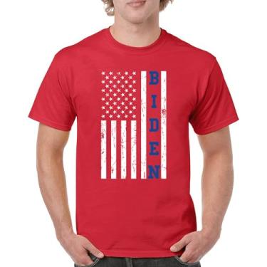 Imagem de Camiseta Joe Biden Bandeira Americana 2024 Pro Democratic Party President Democrats Blue States USA Political Men's Tee, Vermelho, M