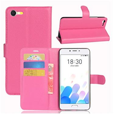 Imagem de MEIZU Capa carteira E2, capa carteira flip de couro PU premium com compartimento para cartão, suporte e fecho magnético [capa interior à prova de choque de TPU] Compatível com MEIZU E2