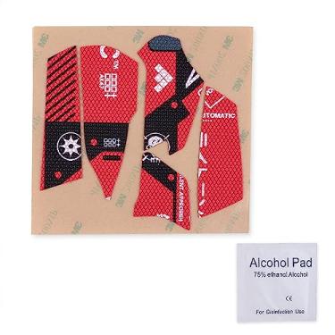 Imagem de HUYUN Painéis laterais do mouse/fita adesiva antisuor de substituição para Logit G502 X Lightspeed sem fio/com fio/mouse G502 X Plus para jogos (G502 X fita vermelha)