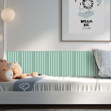 Imagem de KIT 5 Placas Cabeceira Estofada Ripada Cama Box Solteiro - Módulo 20 Cm x 40 Cm