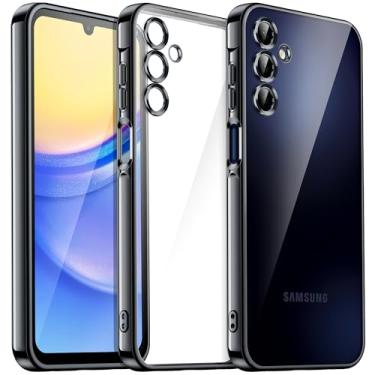Imagem de JETech Capa Claro Macia para Samsung Galaxy A15 5G / 4G 6,5 Polegadas, Case Proteção Total da Lente da Câmera, Capinha de Telefone TPU Galvanizada à Prova de Choque (Azul Escuro)