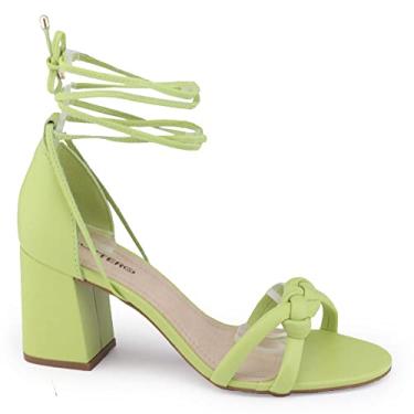 Imagem de SANDÁLIA FEMININA BOTTERO 341802 EM COURO SALTO BLOCO 7 CM VERDE LIMONE Cor:Verde;Tamanho:38
