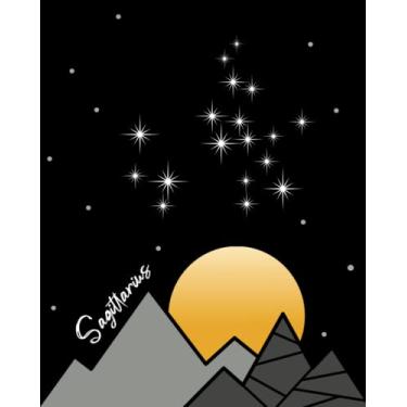 Imagem de Sagittarius Zodiac Constellation Notebook: Lined Paper Journal for Note, Work, Geometric Design, Gift Idea for Who born in December, Astronomy Study.