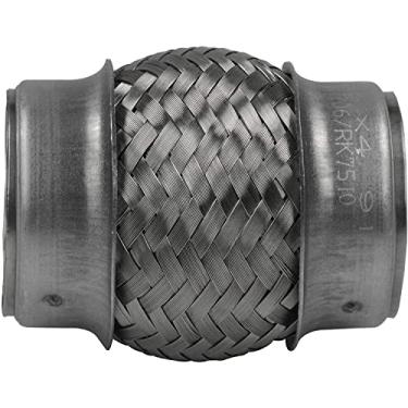 Imagem de RP Remarkable Power, Tubo flexível de escape de entrada de 5,7 cm, tubo de escape flexível de 2,25 ID x 10 cm de comprimento, tubo de silenciador flexível tipo universal duplo trançado de aço