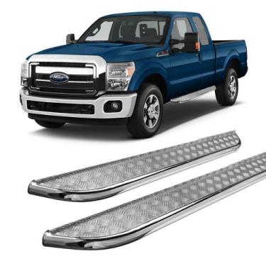 Imagem de Estribo F-250 Chapa Aço Cromado C S Cabine Simples - HOZZ